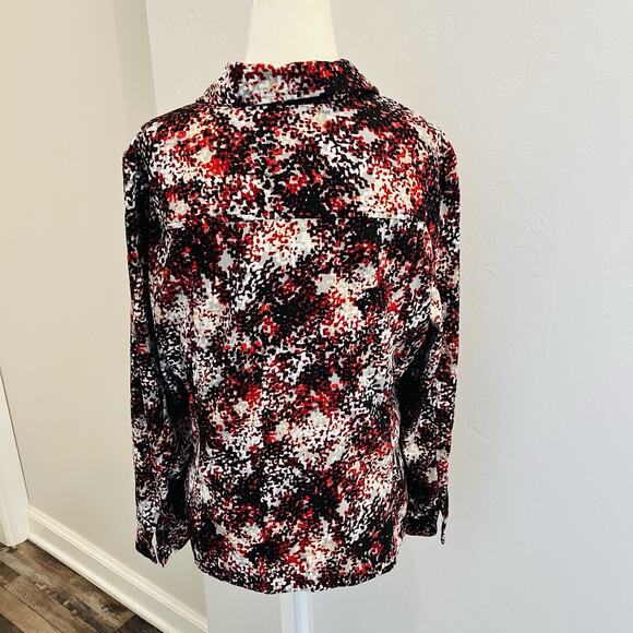 Christopher Banks Woman’s Petite Large Jacket Softshell Red Black White - Picture 4 of 6